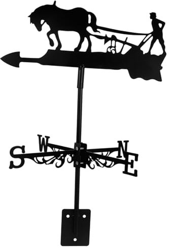 Veleta de Viento Paleta de Viento Clima Caballo meteorológico Veleta para Exterior conformado Veleta para decoración Veleta de jardín Decorativa dirección Veleta Planchar Negro