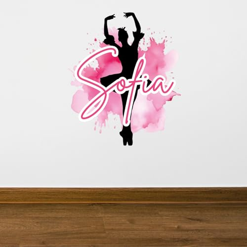 Adesivi Murali Riutilizzabili Grandi Scritte Personalizzate con Nome Adesivo da parete per muro Wall Decal Stickers Decorazioni per Casa Camera da Letto Bambini Tema Ballerina