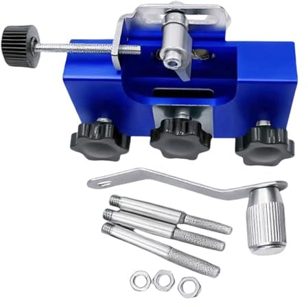 MagiDeal Kit afilador Manual de, Universal, portátil, versátil, 8,6 x 1,7 x 3,9 cm, Manual, con 3 Fresas, Azul