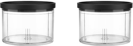 KitchenAid Go Cordless Top-Down Chopper Extra Bowls, Set of 2 BPA-Free 0.83L / 3.5 Cup Bowls with Lids, Compatible with 5KTCR350, Transparent