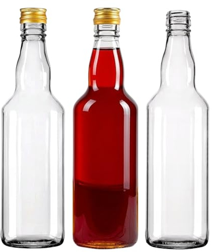 B2C Glass Bottle 500ml with Cap 50cl Wine Juice Liqueur Liquid Storage Brewing 0.5L Reusable (8)