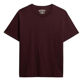 Superdry Herren Essentials T-Shirt in lockerer Passform Sattes Burgunderrot M