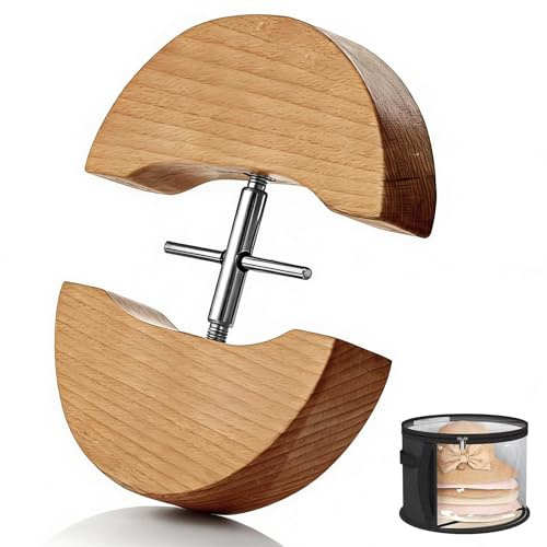 Vyranut Tendicappello Regolabile in Legno – Allarga Cappelli (Hat Stretcher) per Fedora, Panama e Cappelli in Feltro, per allentare la misura e mantenere la forma, con borsa porta cappello inclusa