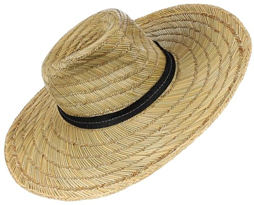 Healvian Sommermütze für Herren aus Stroh Sonnenhut mit Breiter Krempe für Strand und Outdoor-aktivitäten Leicht Tragbar