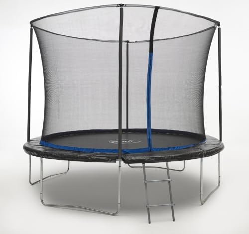 Plum Play Outdoor Trampoline 8ft / 10ft Secure Trampoline with Safety Net Enclosure and Ladder (10ft / 305cm)