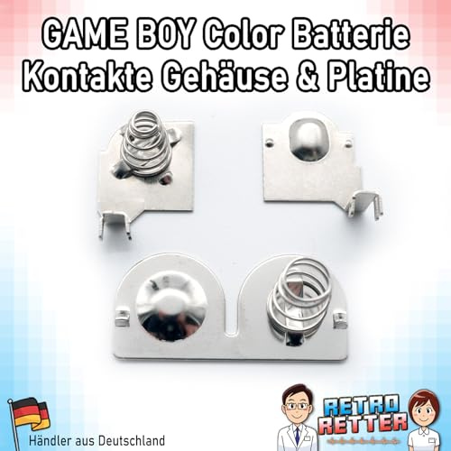 RetroRetter Batteriekontakte - Mainboard + Gehäuse - für GameBoy Color/GBC - Kontaktfedern Batteriekontakte