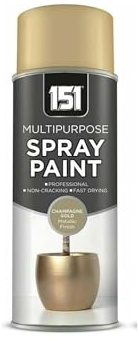 HOCHSTE 1x 151 Multipurpose Metallic Champagne Gold Spray Paint, Quick Dry Finish Aerosol Paint for Metal, Wood & Plastic, Smooth Metallic Coating for DIY Crafts, Furniture, 400ml (1, Champagne Gold)