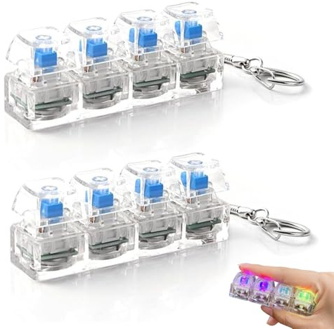 Teclado Fidget Toys,2 Piezas Teclado Fidget Clicker,Llavero Antiestrés con Luz LED,Juguetes AntiestréS para Teclados,Juguete Fidget para Teclado,para Aliviar el Estrés Pass Tiempo