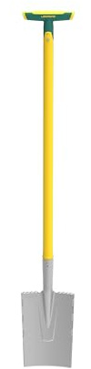Louchet Senlis – Manche Pommebois – Bêche Trempée avec Lame Nervurée 2,4 mm – Largeur 20 cm x Hauteur Tête 28 cm – Repose-Pieds Antidérapants pour Sols Lourds et Argileux