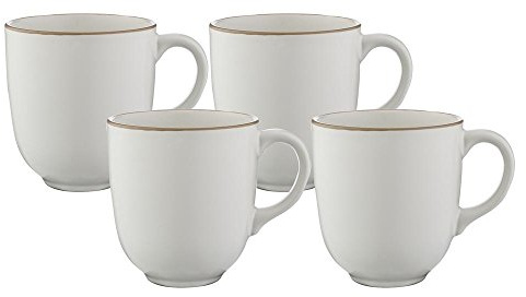 Mason Cash Classic Collection Set of 4 Fine Stoneware Drinking Mugs, Ceramic, Cream