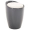 IDIMEX Tabouret Daniel Pouf Rond Coffre de Rangement Panier à Linge siège avec Assise rembourrée, Structure en Plastique Gris et revêtement synthétique Blanc