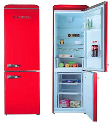 Jocel JC-300LV Frigorifico Combi 300LV A++ Rojo nevera y congelador, frigo 216L, congelador 84L
