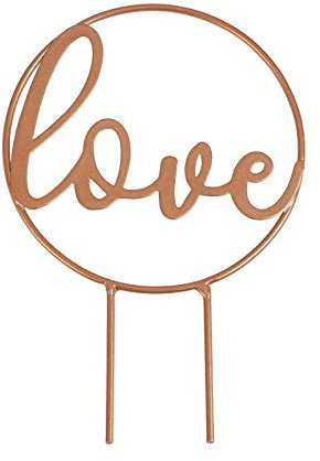 Miss Lovely Kuchen-Aufsatz Love/Kuchen-Stecker/Torten-Aufsatz aus Metall rosé-Gold Kupfer Bronze/Kuchen-Deko Cake Topper Hochzeits-Deko Accessoires Gebäck Hochzeitstorte Candy-Bar