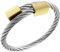 555Jewelry Armreif, zweifarbig, verstellbar, gedrehtes Kabel, für Damen und Herren, Einheitsgröße, Edelstahl, Kein Edelstein