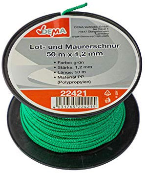 Lot- und Maurerschnur 50 m x 1,2mm PP grün