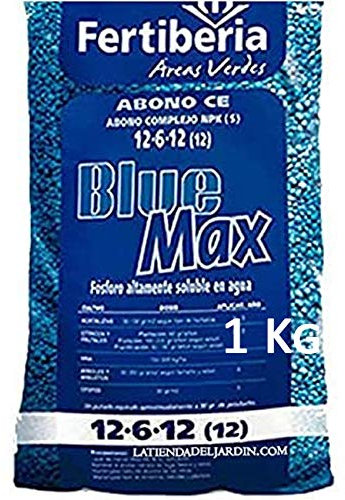 Suinga Abono Granulado Fertilizante Blue Max 1 Kg | Rápida Acción | Alta Solubilidad de Fósforo, Nitrógeno y Potasio 12-8-12: Nitrógeno 12%, Fosforo 8%, Potasio 12% | Recomendado para plantas