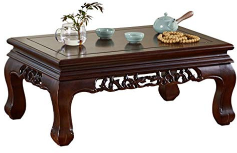 NMDCDH Tischtee Zhuo Massivholz Chinesischer Kaffee Stilvoller Tatami Erker Fensterbank Sill Tee Kleiner rechteckiger Zen Tee (Größe: 70x45x31cm)