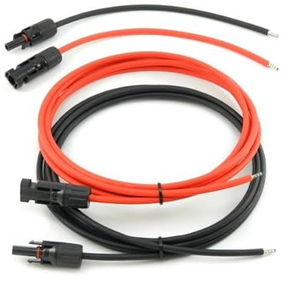 Câble de connexion SOLARTRONICS 6 mm² 5m - câble solaire rouge/noir avec fiche solaire et embout de fil, câble adaptateur pour panneau solaire - câble photovoltaïque - Fabriqué en Allemagne (5m x 2)
