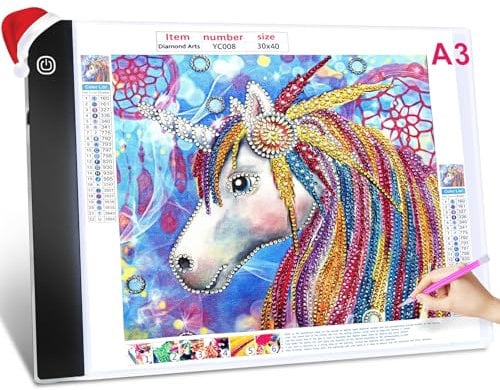 Guiseapue Leuchttisch A3 für Diamond Painting Zubehör: Einstellbare Helligkeit Diamant Painting Erwachsene, Kinder Leuchtkasten Copy Board, Light Pad für Skizzieren Animation Malen Zeichnen Designen