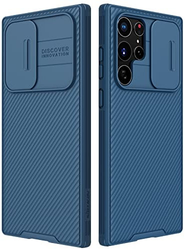 Nillkin Camshield Samsung Galaxy S22 Ultra Slim Protective Phone Case with Slide Camera Cover - 5G 6.8'' (Blue)