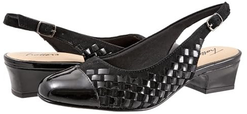 Trotters Pompe Donna, Vernice Camoscio Nero, 42 EU