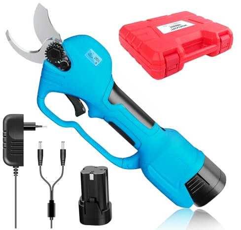 Forbici elettriche da potatura da 30 mm Potatore professionale a batteria con batteria da 2 pezzi da 2 Ah per la potatura, il giardinaggio, la vigna, l'albero da frutto (8610)