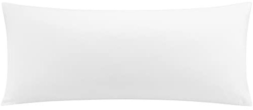 PiccoCasa 1 taie d'oreiller de luxe en bambou, infroissable, rafraîchissante avec fermeture éclair, douce et respirante, 50,8 x 137,2 cm, blanc