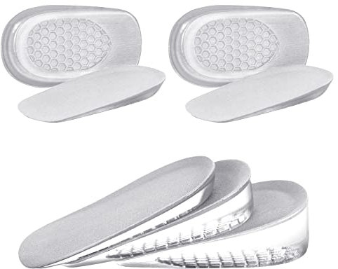 URAQT Altezza Aumentando Tallone Solette, 2 paia Autoadesivo Invisibile Aumento di Altezza Solette, Soletta per aumentare l'altezza del gel Traspirante e Confortevole(L per Maschio, 1.5 cm)