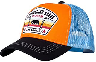 King Kerosin Herren Trucker Cap | Frontpatch | Baseballcap | Biker | Mesh | Casualmode | Chopper | Motorrad | California | Rebel Californian Rebel