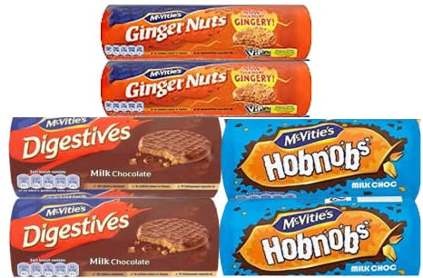 Her Flavour Biscuits Multipacks Assortment of McVitie's Milk Chocolate Digestives Biscuits Gift Set | Dark Chocolate Biscuits Digestives | Milk Chocolate Hobnobs, 6 Piece Set, 1556 g