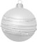 Krebs Glas Lauscha - Weihnachtsdekoration/Christbaumschmuck aus Glas - Weihnachtskugeln - Motiv: Silber-matt mit Streifen und Punkten - Größe: 6 mal 8cm