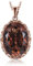 JewelryPalace Oval 8ct Echt Rauchquarz Ketten Anhänger 45CM, Schmuck Set, Halskette Damen Silber 925 Collier Damen mit Groß Edelstein Mädchen, Halsketten Damen Braun mit Stein für Frauen Rosegold