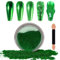 Laza Chrome Nail Powder Mirror Effect Metallic Dust Holographic Glitter Glazed Manicure Decoration Reflective Pigment for DIY Gel Polish Nail Art, Resin Craft, Gifts - Green