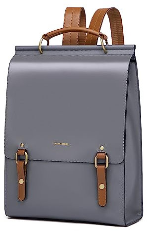 Cnolés Business Rucksack Damen Leder Eleganter Daypack Wasserdicht Damen Rucksackhandtaschen Rücksacken für Damen Diebstahlsicherer Lederrucksack Damen Laptop Cityrucksack