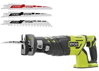 Pack RYOBI - Scie sabre Brushless R18RS7-0 - 18V OnePlus - sans batterie ni chargeur - Lot de 3 lames RAK3RBWM spéciales scie
