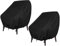 GARPROVM Housses Chaise Jardin 2 Pcs, Housse Fauteuil Jardin Exterieur en Tissu Oxford 420D Housse de Chaise Exterieur Impermeable avec Boucle Cordon de Serrage, 89 x 97 x 74 cm, Noir