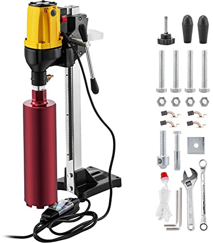 Carotatrice elettrica bagnata industriale per calcestruzzo con impianto di perforazione di carotaggio diamantato da 2180 W e opzioni palmare/supporto - punte da trapano da 108 mm incluse