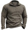 Beotyshow Herren Fleecepullover Militär Outdoor Fleecejacke Taktisch Sweatshirt Trekking Jacke Männer Half Zip Pullover Microfleece Sweatpullover Grau 3XL