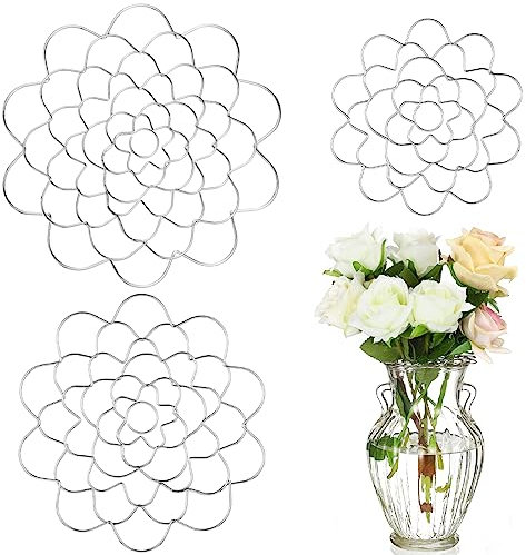 3 Stück Blumenfrosch Edelstahl Blumendeckel Arranger Deckel Metall Blumeneinsatz Deckel Blumenfrosch Deckel Arranger Runder Blumenfrosch Deckel Organizer für Blumenarrangement Pflanzenfixierung (12,7