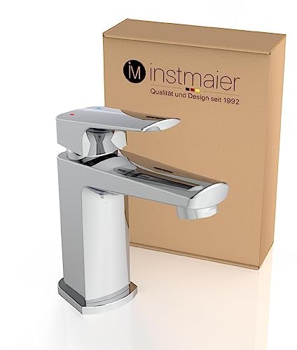 instmaier B2 | Wasserhahn für Bad | Waschtischarmatur in Chrom | Armatur mit einfacher Montage | Einhebelmischer Waschbecken | Mischbatterie aus Messing | Premium Qualität