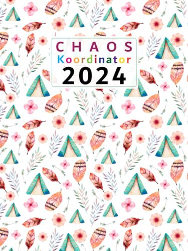 Chaos Koordinator Kalender 2024: Buchkalender Din A4 1 Tag 1 Seite Tagesplaner XXL, 12 Monate, Terminplaner mit Uhrzeit, Zusätzlich zu Feiertagen, To do, wichtigen Notizen
