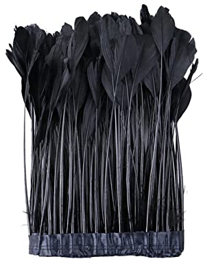 Asudaro Federboa 2 Meter Feder Fransen Trim Feder Quasten Flauschige Feder Fransen Trimmen Diy Feder Kleidung Hut Federschal Boa Kostüm Design Nähen Handwerk Feder Fransen Trim Schwarz