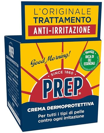 Prep, Hautschutzcreme, beruhigende Creme für alle Hauttypen, feuchtigkeitsspendende Körpercreme für trockene und gereizte Haut, Körpercreme für Herren, Damen und Kinder, Format 12 Gläser à 75 ml
