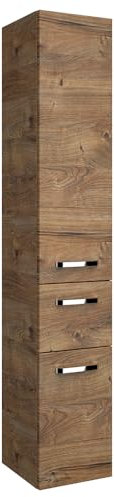 Lomadox Badezimmer Hochschrank in Eiche Ribbeck (montiert)
