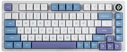 EPOMAKER x LEOBOG Hi75 Aluminum Alloy Wired Mechanical Keyboard, Programmable Gasket-mounted Gaming Keyboard with Mode-Switching Knob, Hot Swappable (White Purple - MDA Profile, Reaper Switch)
