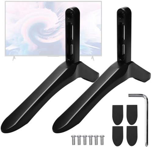 TV-Sockelfüße Mit Schrauben Set TV-Basisständer Ständer, Ersatz für TV-Ständerbasis für Tisch Meisten 32-65 Zoll LCD-LED-Plasma-Fernsehbildschirm (Schwarz)