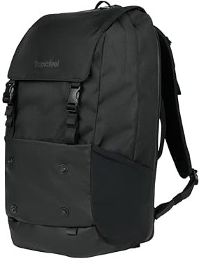Tropicfeel Shell Reiserucksack, wetterfester Wanderrucksack für Damen und Herren, leichter Handgepäckrucksack für Reisen, Schwarz, Expandable 20 - 40 Liters, Shell Wetterfester Reiserucksack