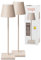 SIGOR 2 Stück Nuindie 2.0 - Dimmbare LED Akku-Tischlampe Indoor & Outdoor, IP54 spritzwassergeschützt, Höhe 38 cm, aufladbar mit USB-C, 12 h Leuchtdauer, dünenbeige