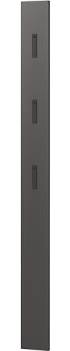 FURNARO Garderobenpaneel Graphit 170x15 cm – Wandpaneel mit 3 klappbaren Metallhaken – Flurgarderobe montiert, Melaminbeschichtung, ABS-Kanten, Made in Germany