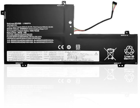GDDGFVKV 11.52V 5235mAh 60.3Wh L18M3PFA L18D3PF2 5B10T83739 5B10T83740 5B10W67258 SB10W67375 3ICP4/67/141 Laptop-Akku kompatibel mit Lenovo Yoga C740-15 C740-15IML Series